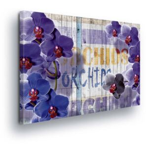 Tablou - Vintage Decoration with Purple Flowers 3 x 30x80 / 2 x 30x100 cm