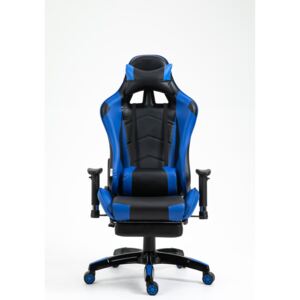 Scaun gaming, suport picioare, recliner, SIG 5022, Negru/Albastru