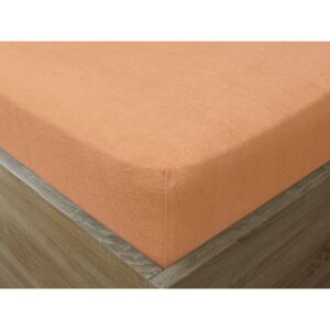 Goldea cearceafuri de pat din terry cu elastic - culoare somon 90 x 200 cm