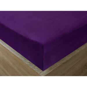 Goldea cearceafuri de pat din jersey cu elastic - violet închis 90 x 200 cm