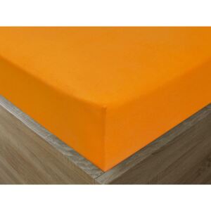 Goldea cearceafuri de pat din jersey cu elastic - portocalie 90 x 200 cm