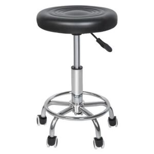 Scaun salon hidraulic cu roți, negru