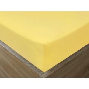 Goldea cearceafuri de pat din jersey cu elastic - galben deschis 90 x 200 cm