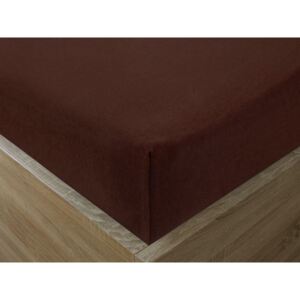 Goldea cearceafuri de pat din jersey cu elastic - maro închis 90 x 200 cm