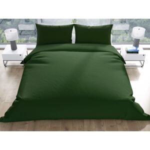 Goldea lenjerie de pat din bumbac - verde închis 140 x 220 a 70 x 90 cm
