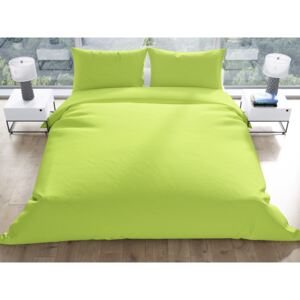Goldea lenjerie de pat din bumbac - verde fosforeşcent 140 x 220 a 70 x 90 cm