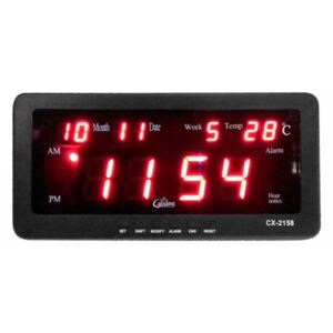 Ceas digital LED CX-2158 cu functie de alarma, data, temperatura