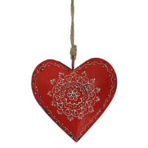 Decorațiune suspendată din lemn în formă de inimă Antic Line Decoration