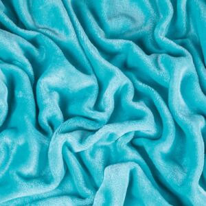 Cearceaf cu elastic din microflanel, turcoaz pat dublu