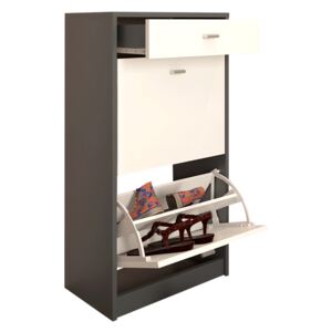 Pantofar 2 compartimente cu sertar, alb/grafit, VIVAT NEW TYP 1