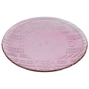 Farfurie roz din sticla 33 cm Pizza Pink Santiago Pons