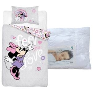 Set lenjerie de pat Minnie Mouse (feel the love) pentru copii de grădiniță