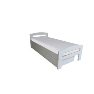 Pat dormitor Serena, cu lada de depozitare, 90x200 cm alb mat