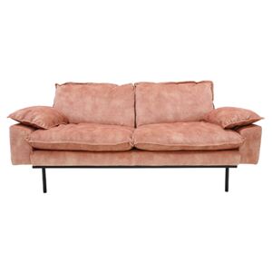 Canapea din catifea roz pentru 2 persoane Retro HK Living