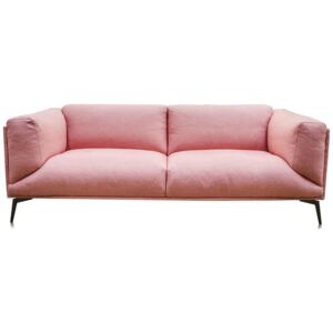 Canapea roz deschis din in si metal pentru 2,5 persoane Moore