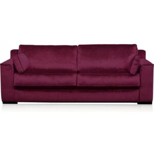 Canapea rosu rubin din viscoza si lemn pentru 3 persoane Metro