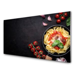 Panou antistropire pentru bucatarie, sticla securizata, model Tagliatelle cu rosii, 60x60 cm