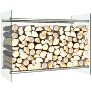 Rastel lemne de foc, transparent, 80 x 35 x 60 cm, sticlă