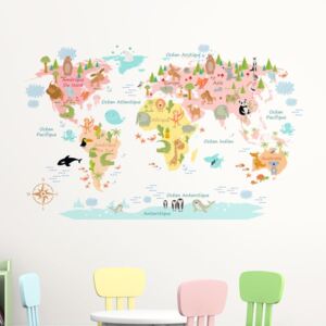 Autocolant de perete Ambiance Baby World Map