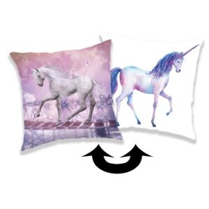 Pernuță Jerry Fabrics Unicorn, cu paiete 01, 40 x 40 cm