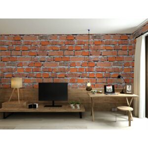 Buvu Tapete de vinil zid de cărămidă portocaliu-roșu