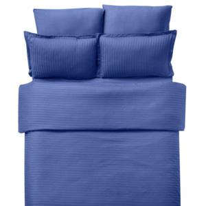 Lenjerie de pat damasc satinat culoarea albastru