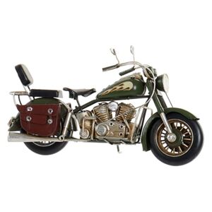 Decoratiune Motorcycle din metal maro cu verde 27x9x15 cm