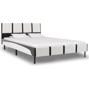 Cadru de pat, alb și negru, 120 x 200 cm, piele ecologică