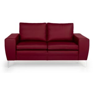 Canapea cu 2 locuri din piele Softnord Twigo, roșu închis