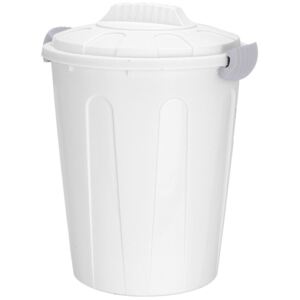Cos de gunoi cu capac, 23l, Plastic, Alb