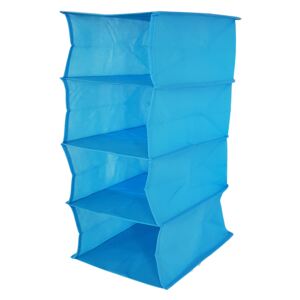 Organizator pentru dulap, 24 x 29 x 75 cm, 4 compartimente, Albastru