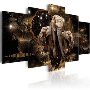 Tablou - Brown Elephants 200x100 cm