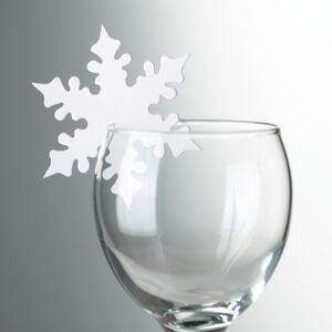Set 10 ornamente pentru pahare Neviti White Snowflake