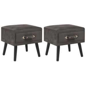 Noptiere 2 buc. gri 40 x 35 x 40 cm catifea