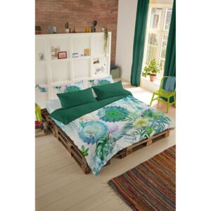 Home lenjerie de pat reversibila colorata pentru pat dublu Hip Viridi 200x200/220cm
