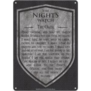 Placă metalică Game Of Thrones - Nights Watch, (15 x 21 cm)