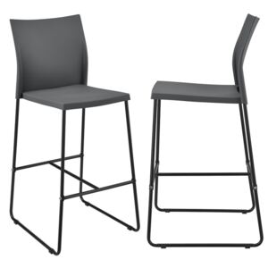 Set 2 bucati scaun bar design AAPB - 2201, 107 x 31 x 48 cm, metal/plastic, gri