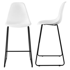 Set 2 bucati scaune de bar design- 110x46,5cm - alb