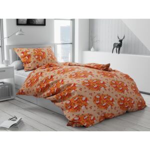 Lenjerie de pat creponată Olympia portocalie