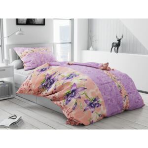 Lenjerie de pat din bumbac cu motiv "Kolin", violet