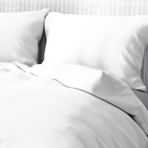 Goldea lenjerie de pat din bumbac satinat de lux - model 009 - albă 140 x 200 și 70 x 90 cm