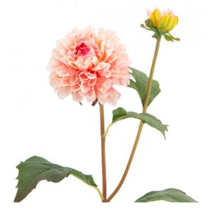 Floare artificiala roz din plastic 51 cm Dahlia Pompon Lou de Castellane