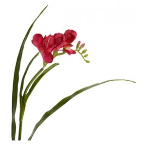 Floare artificiala rosie din poliester si plastic 56 cm Freesia Lou de Castellane