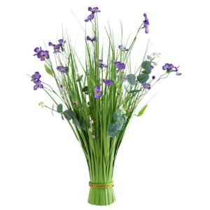 Mănunchi de iarbă ornamentală, flori mov, 70 cm