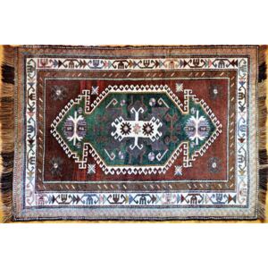 Covor manual turcesc, KARS KAZAC din lana pe urzeala de lana, 200.000 noduri/m², 162 x 126 cm