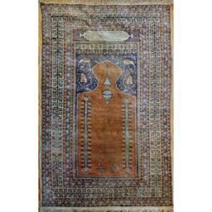 Covor manual turcesc, KAYSERI din lana pe urzeala de bumbac, 200.000 noduri/m², 136 x 77 cm