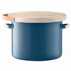 Cratiță Utility & capac din lemn de frasin, diametru 31 cm/14 L albastră, LSA