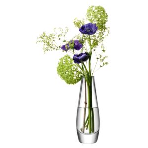Vază din sticlă LSA Flower Single 17 cm, transparentă, Handmade