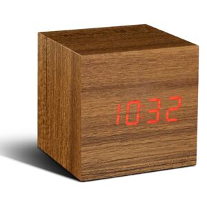 Ceas cu alarmă "Cube Click", tec / roșu - Gingko
