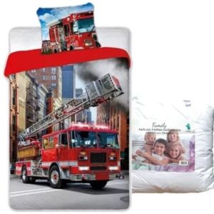 Set lenjerie de pat Mașină de pompieri (Firetruck)